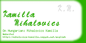 kamilla mihalovics business card